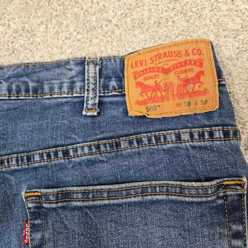 Levi's 569 jeans Men's 38x30 Blue Denim Loose Straight‎ relax Fit stretch